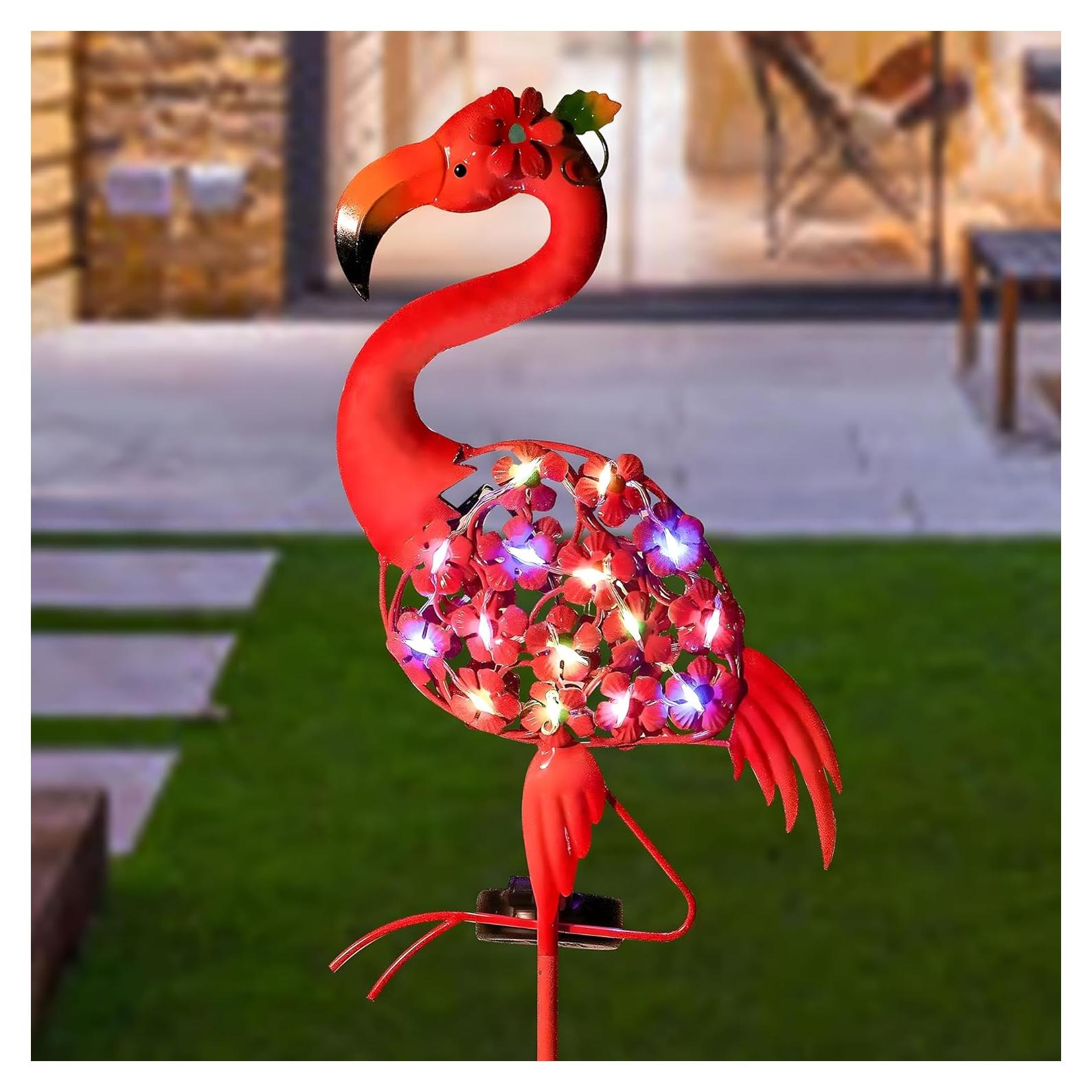 Luz Solar de Flamenco Domysmart para Jardín 109 cm LED Colores