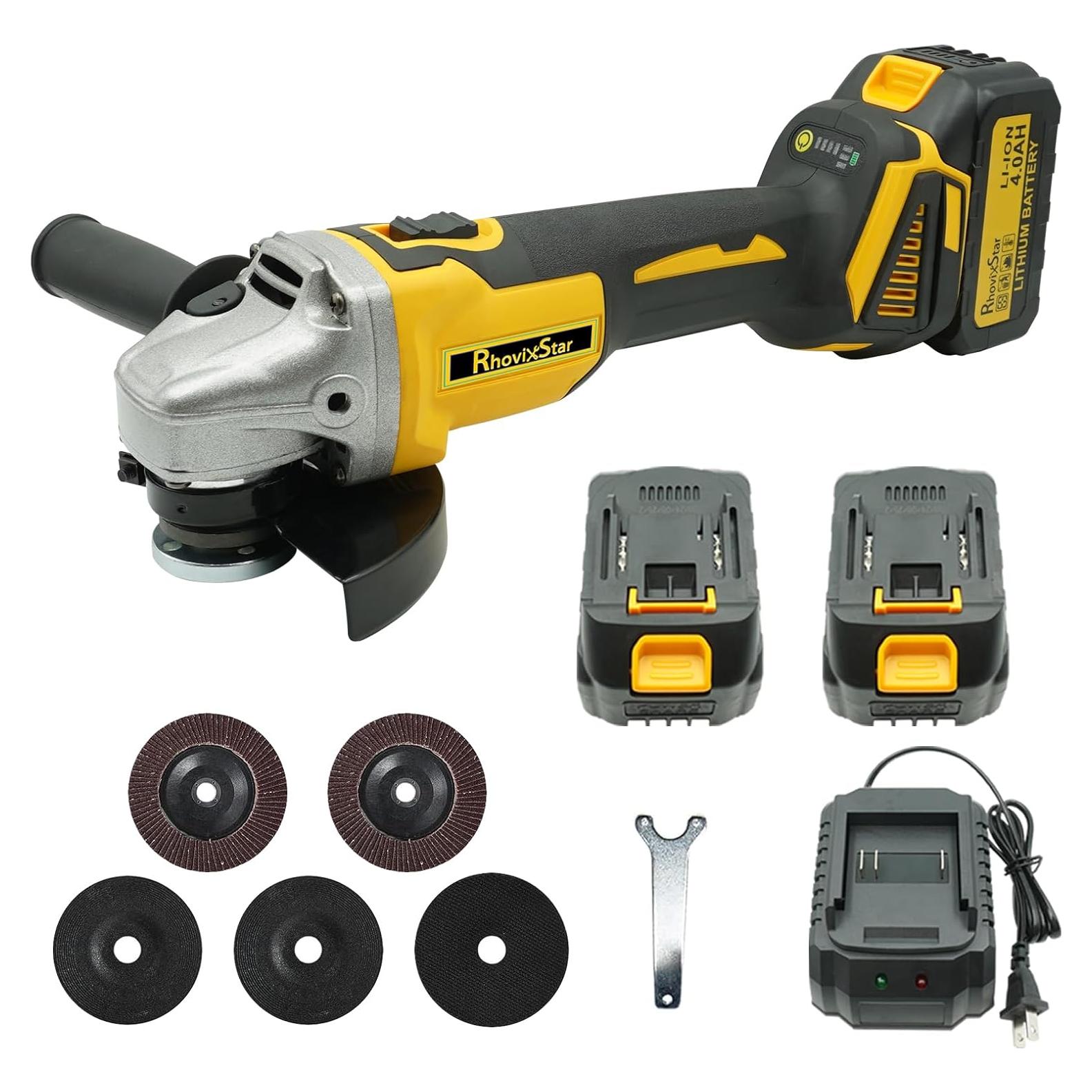 Amoladora Angular Inalámbrica RhovixStar 20V 3/8" 4 Velocidades