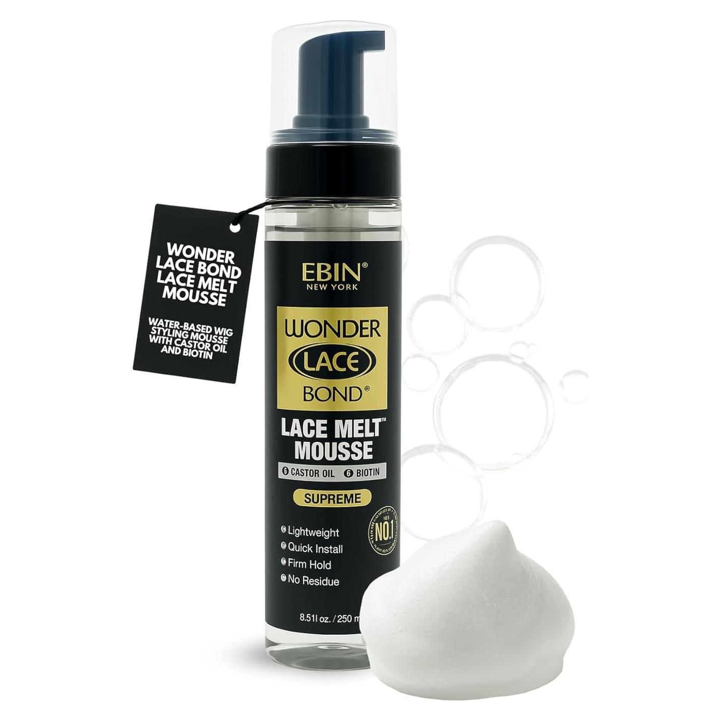 Mousse para Pelucas EBIN NEW YORK 240 ml con Biotina y Aceite de Ricino