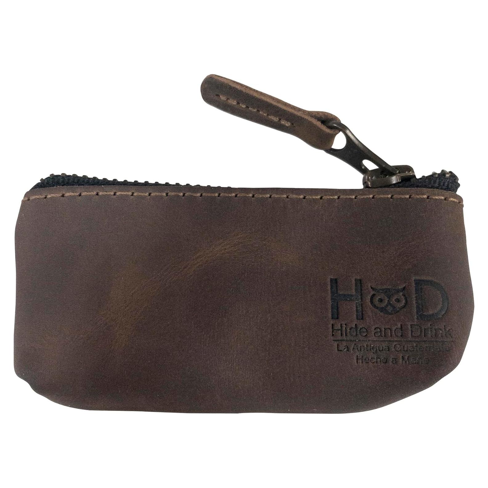 Estuche de Llaves y Monedas de Cuero Hide & Drink Marrón