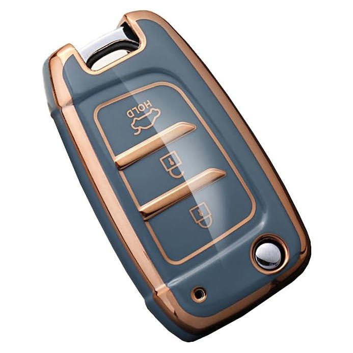 Funda de Llave Plegable HIBEYO para Hyundai - TPU Gris