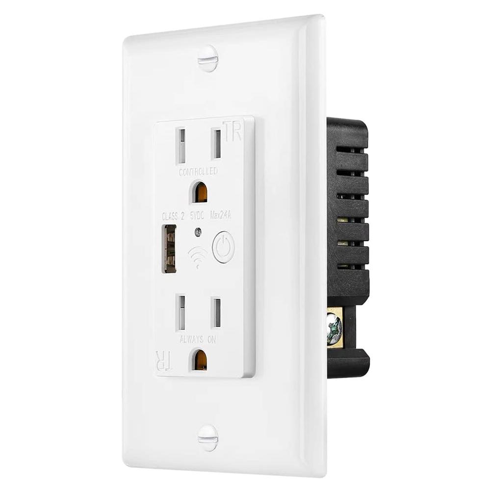 Enchufe de pared Zigbee con USB Prakriti Smart 4.58x4.19cm
