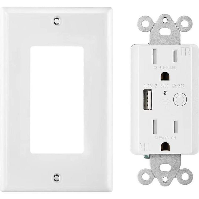 Enchufe de pared Zigbee con USB Prakriti Smart 4.58x4.19cm