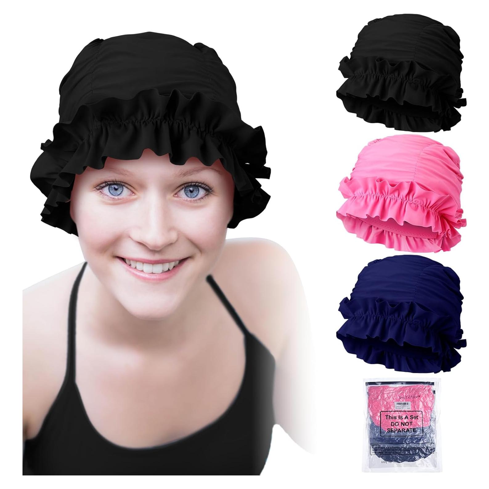 Gorros de Natación Soulchen para Mujeres Adultas - 3 Piezas