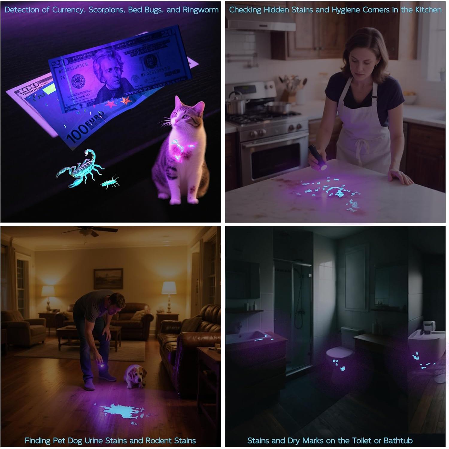 Linterna UV Beike Mini Portátil 12 LED para Detección de Manchas