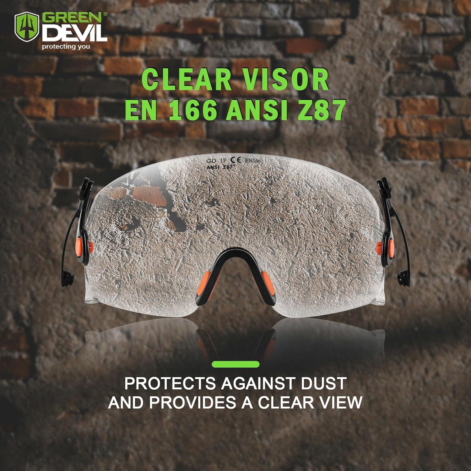 Visera Incorporada Transparente Green Devil - Moderna y Ligera