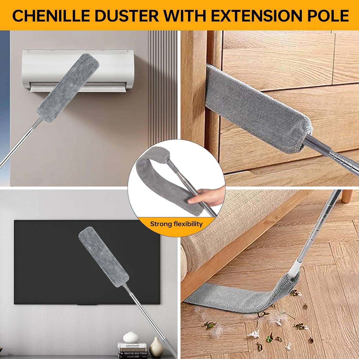 Plumeros de Microfibra Manduoye 7Pcs con Polo Extensible 254cm