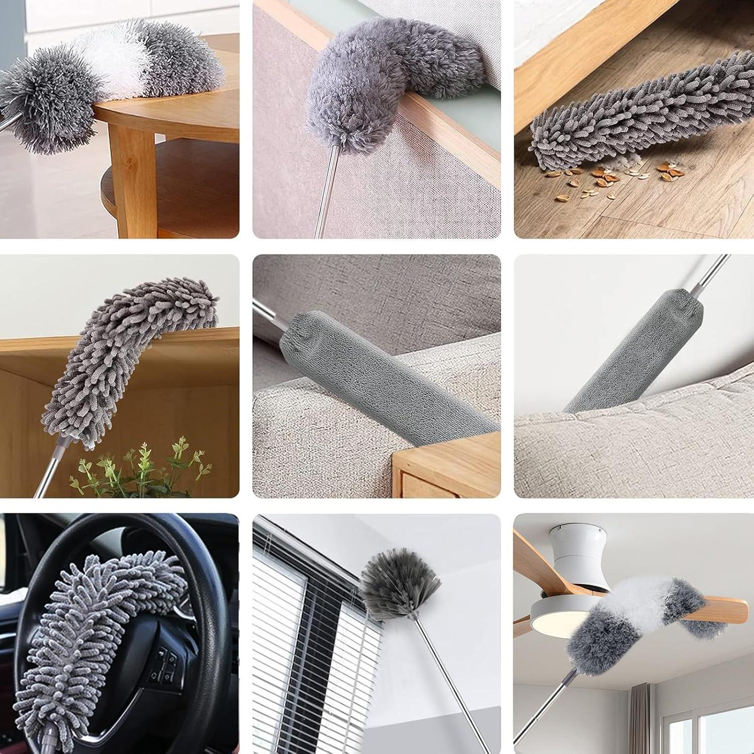 Plumeros de Microfibra Manduoye 7Pcs con Polo Extensible 254cm