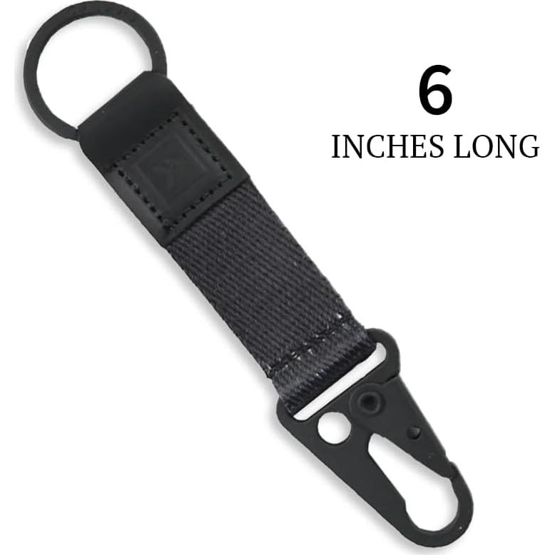 Gancho de Llavero Thread Wallets Negro - Lanyard Compacto 15 cm