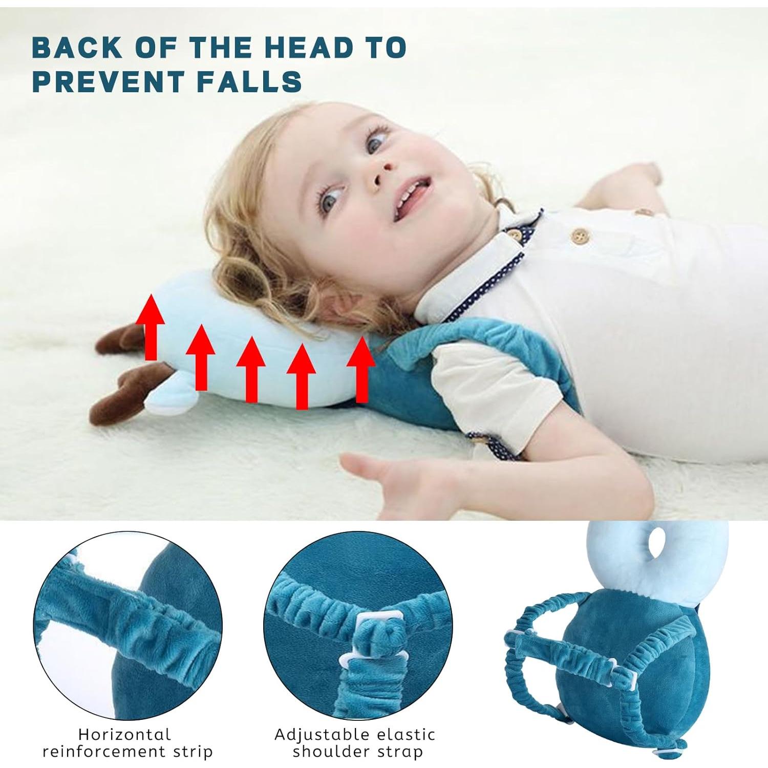 Protector de Cabeza para Bebés Lebao Ciervo Azul Ajustable