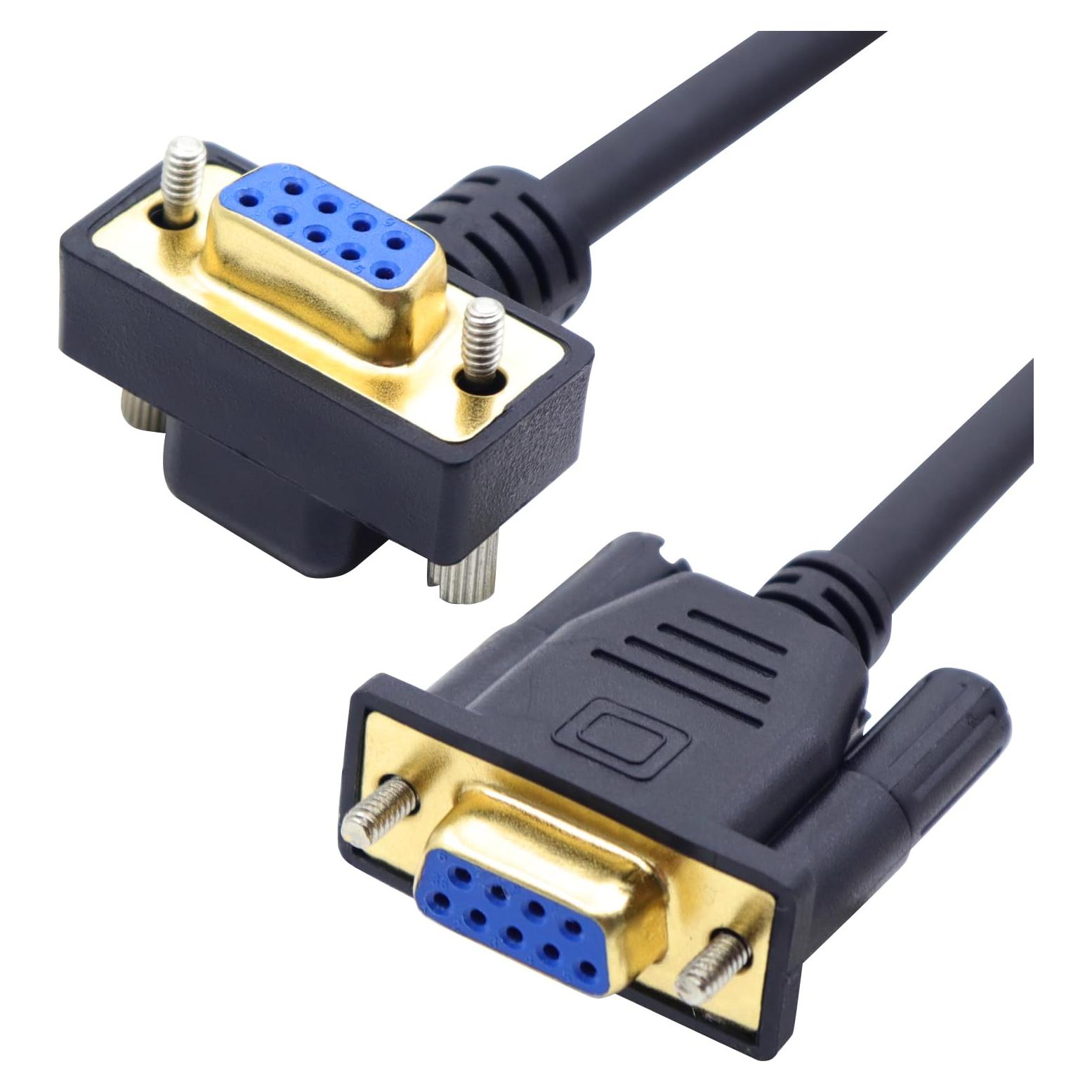 Cable DB9 RS232 50cm Hembra a Hembra 90 Grados LANMINGLEL