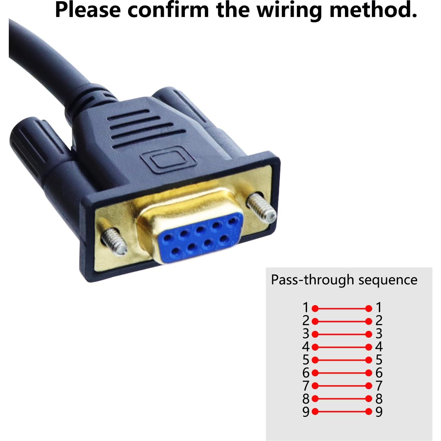 Cable DB9 RS232 50cm Hembra a Hembra 90 Grados LANMINGLEL