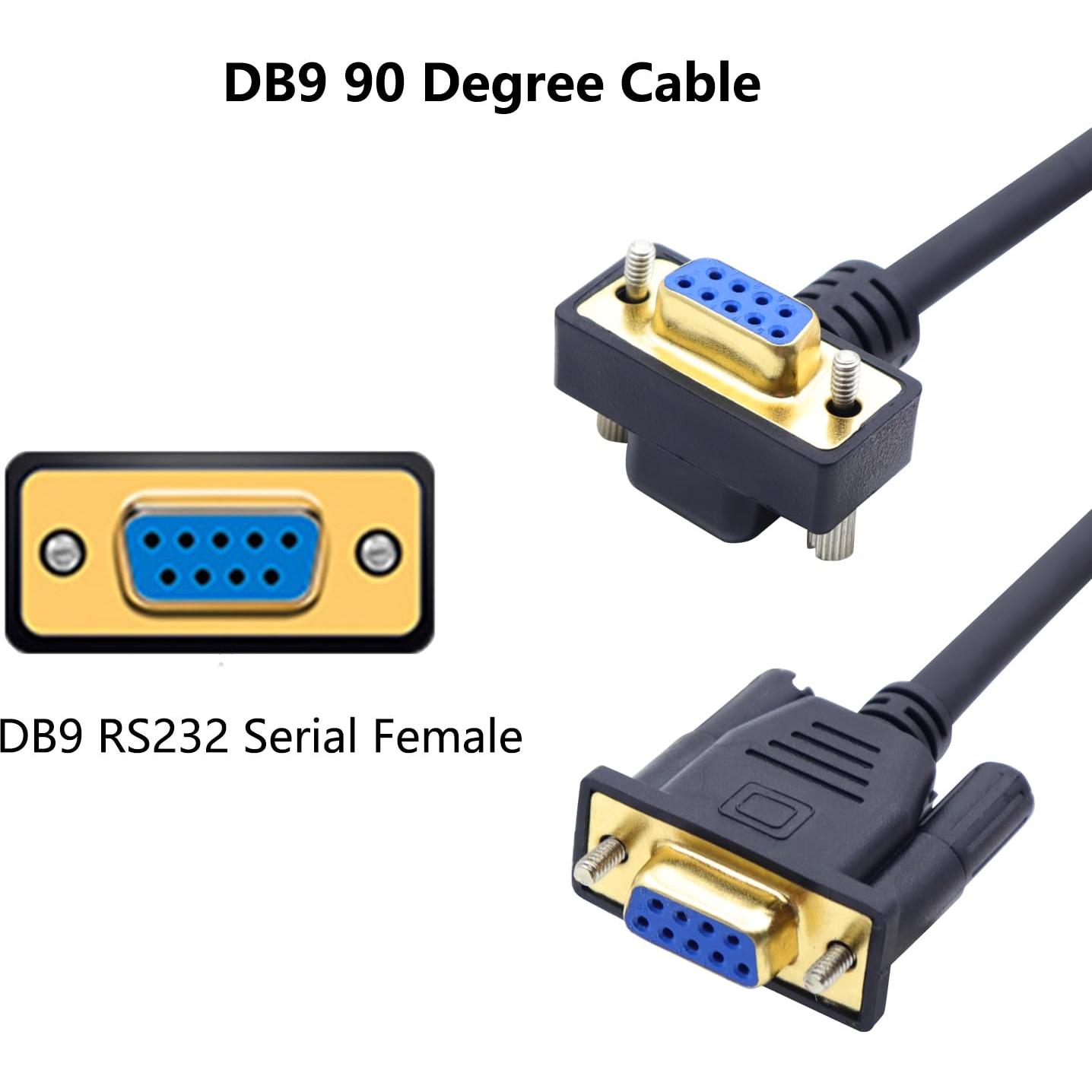Cable DB9 RS232 50cm Hembra a Hembra 90 Grados LANMINGLEL