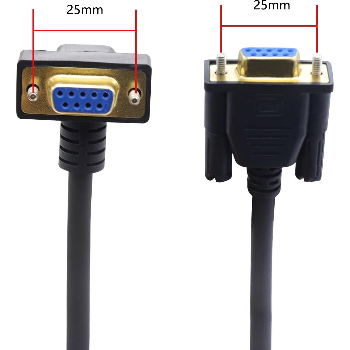 Cable DB9 RS232 50cm Hembra a Hembra 90 Grados LANMINGLEL