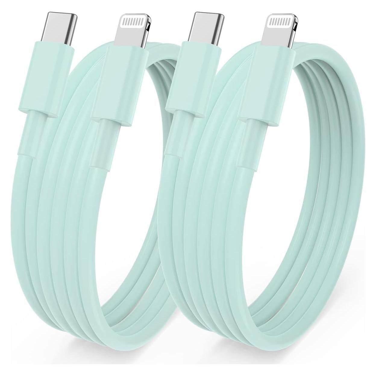 Cables de Carga Rápida USB C a Lightning Cionum 6 Pies - Paquete de 2