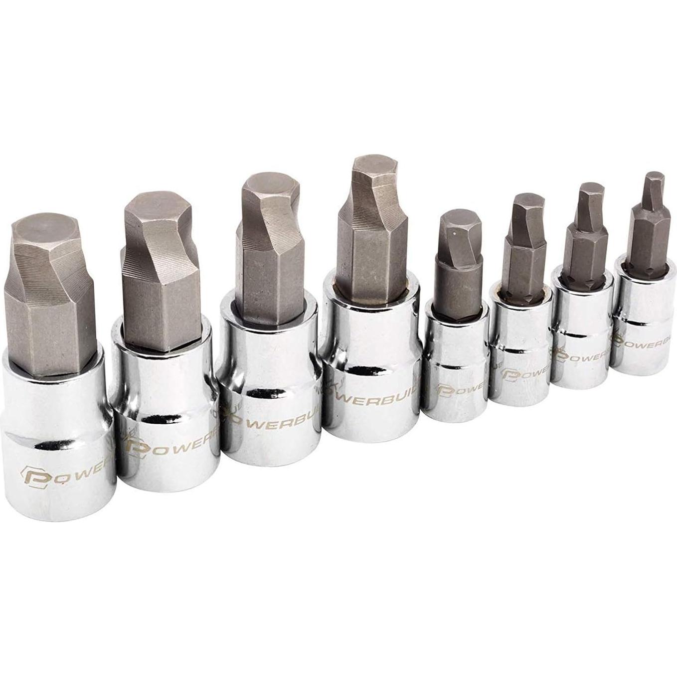Juego de 8 Zócalos de Bit Hexagonal Powerbuilt 240093 - SAE