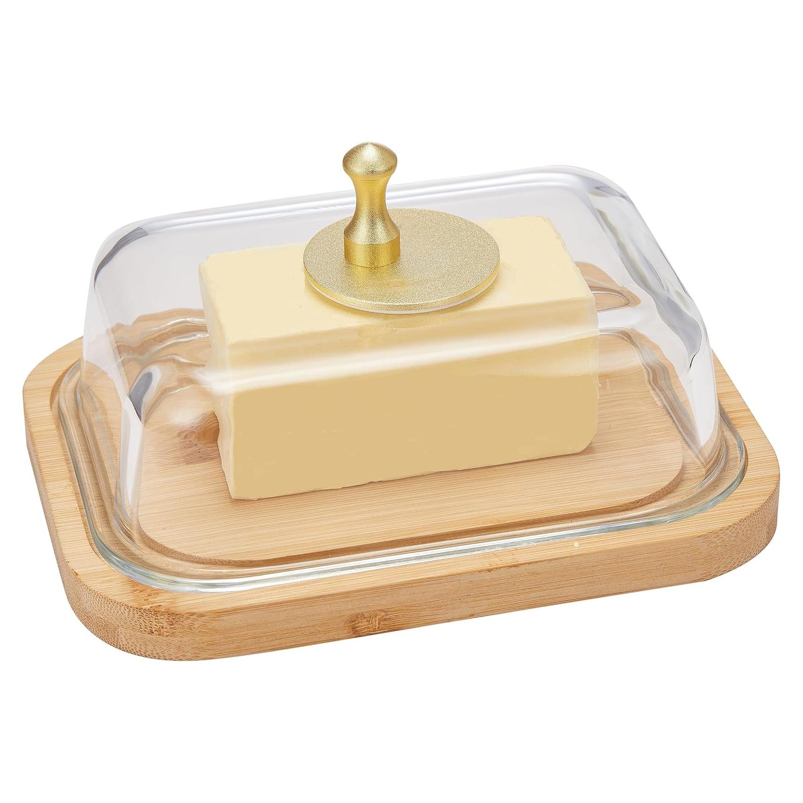 Plato de Mantequilla de Vidrio BTWD con Tapa Hermética 650ml