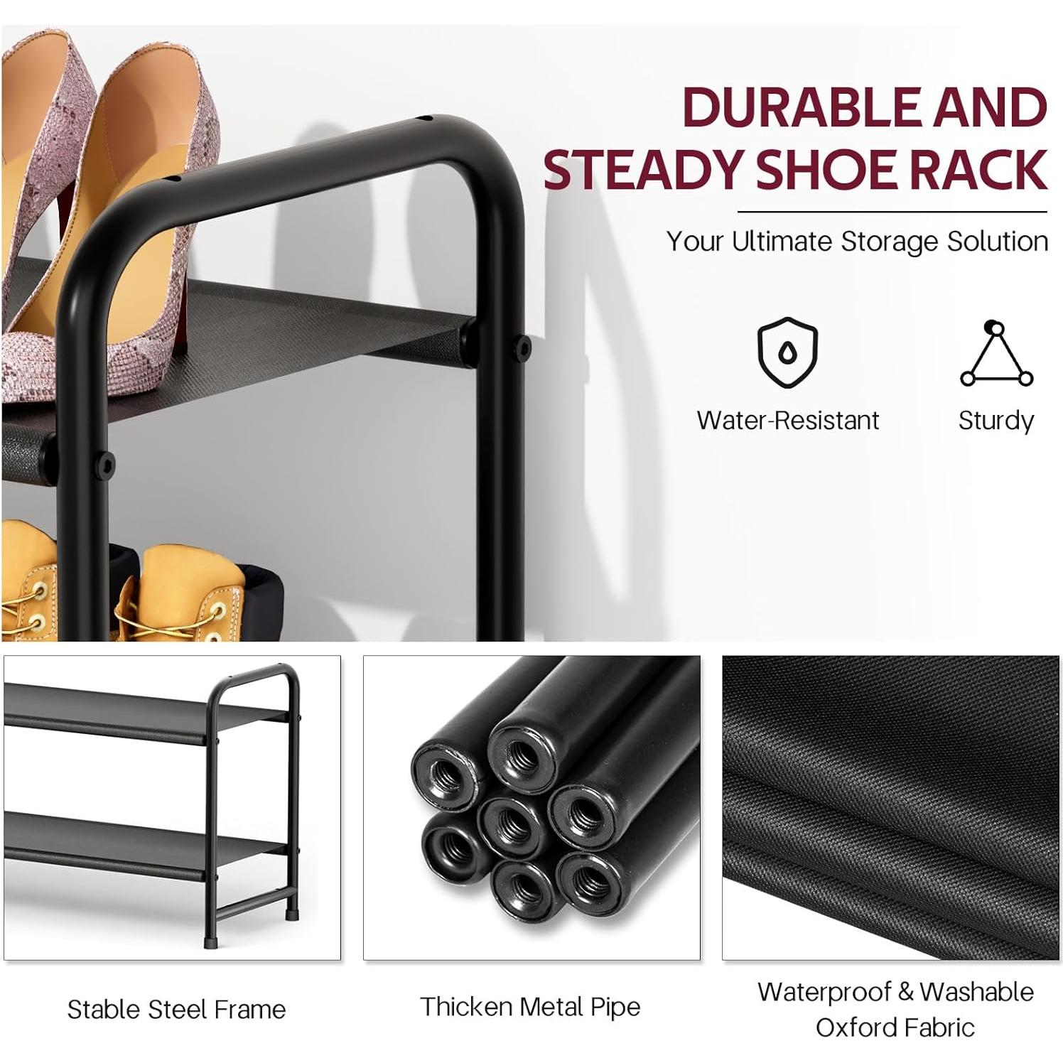 Organizador de Zapatos SLEEPING LAMB 2 Niveles Negro - Almacena 18 Pares