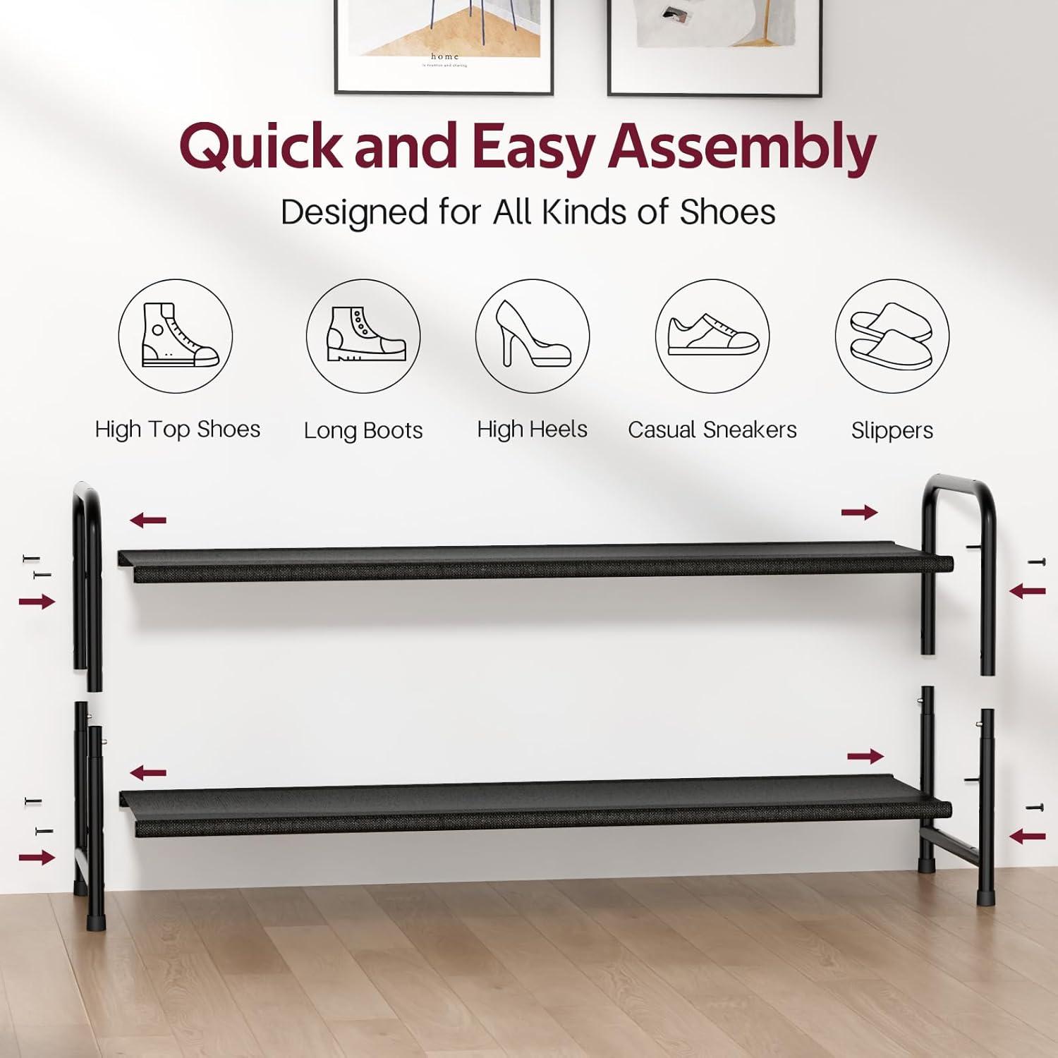 Organizador de Zapatos SLEEPING LAMB 2 Niveles Negro - Almacena 18 Pares