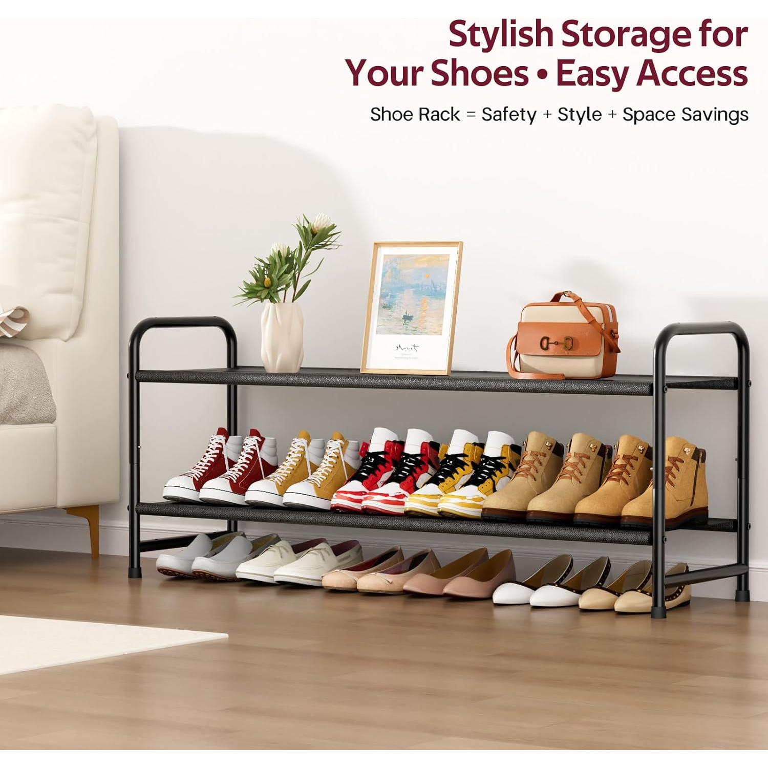 Organizador de Zapatos SLEEPING LAMB 2 Niveles Negro - Almacena 18 Pares