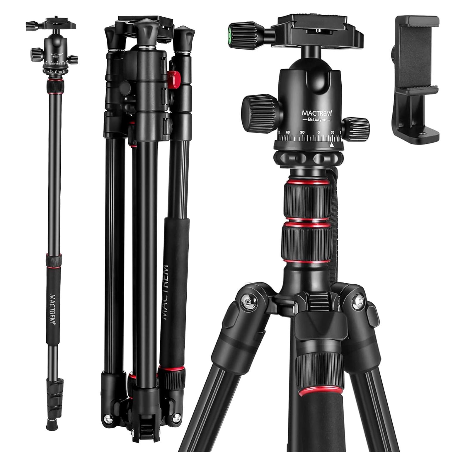 Trípode Profesional MACTREM 80" Aluminio para DSLR 15kg