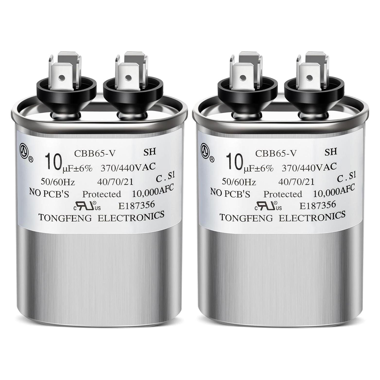 Capacitor Umigy CBB65B-V 10uF 370/440VAC Doble 2 Piezas