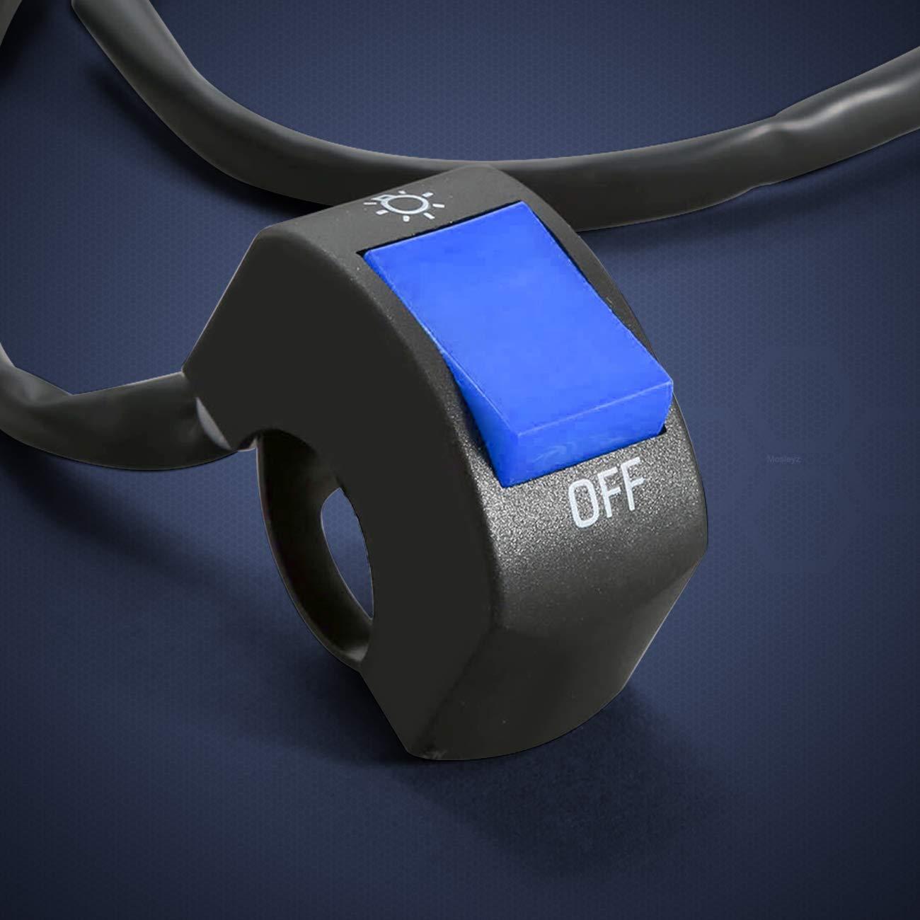 Interruptor de Faro de Motocicleta Mosley 7/8" Azul DC12V