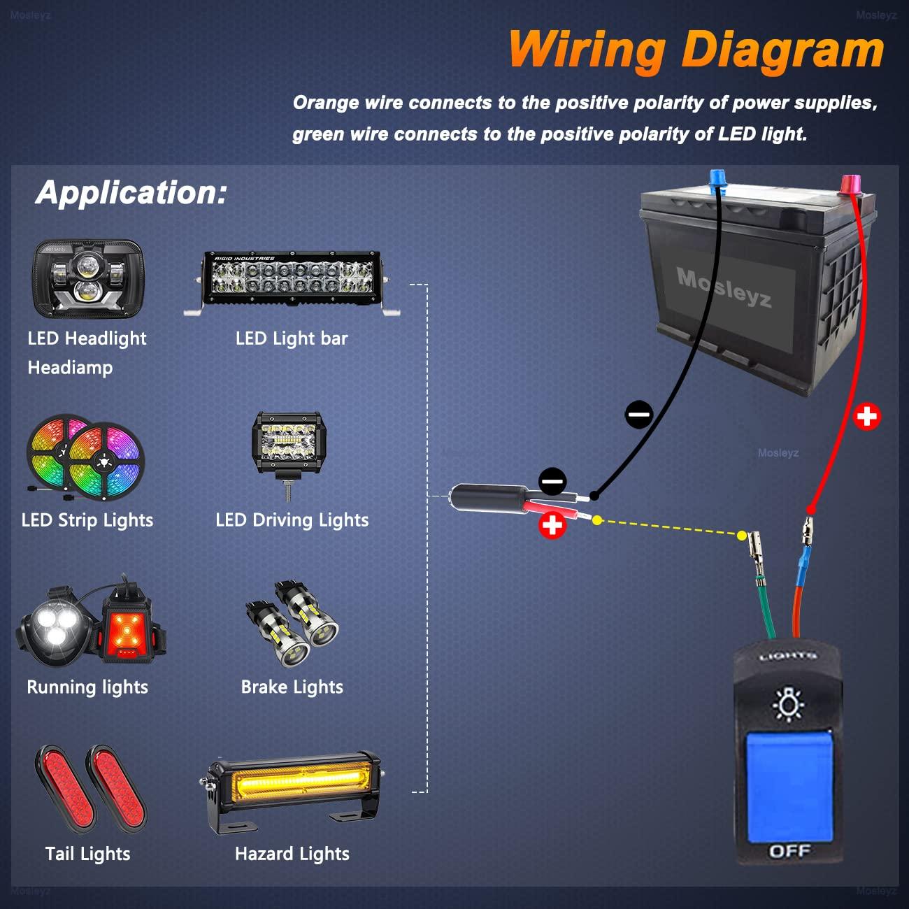 Interruptor de Faro de Motocicleta Mosley 7/8" Azul DC12V
