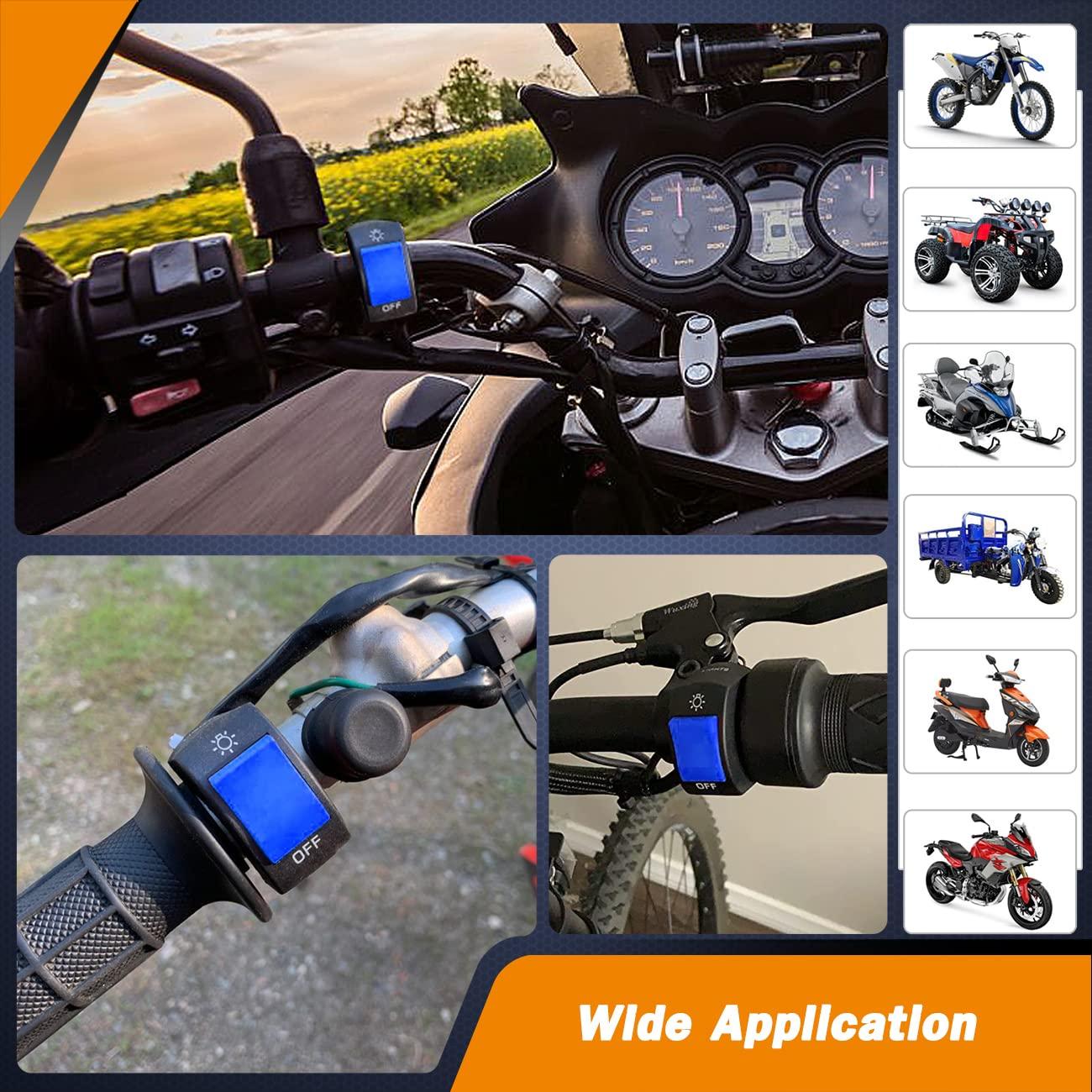 Interruptor de Faro de Motocicleta Mosley 7/8" Azul DC12V