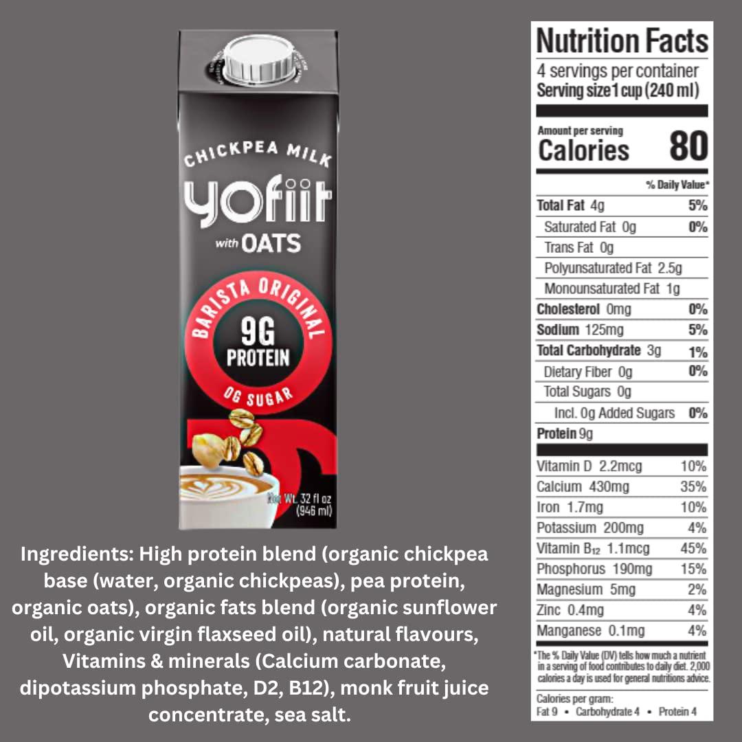 Leche de Avena Barista Yofiit 5.68L - Sin Azúcar, Alto en Proteínas