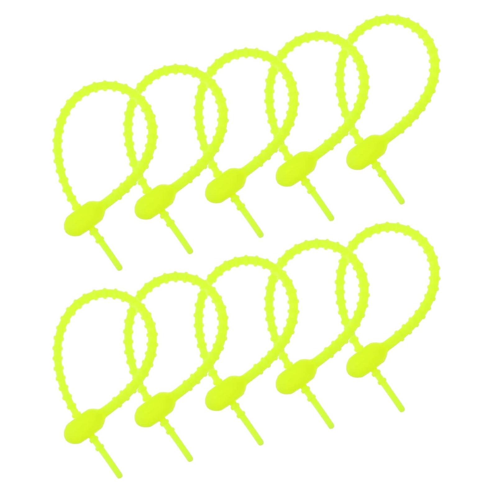 Sujetadores de Cable de Silicona MECCANIXITY 20 Pcs 15 cm Verde Amarillo