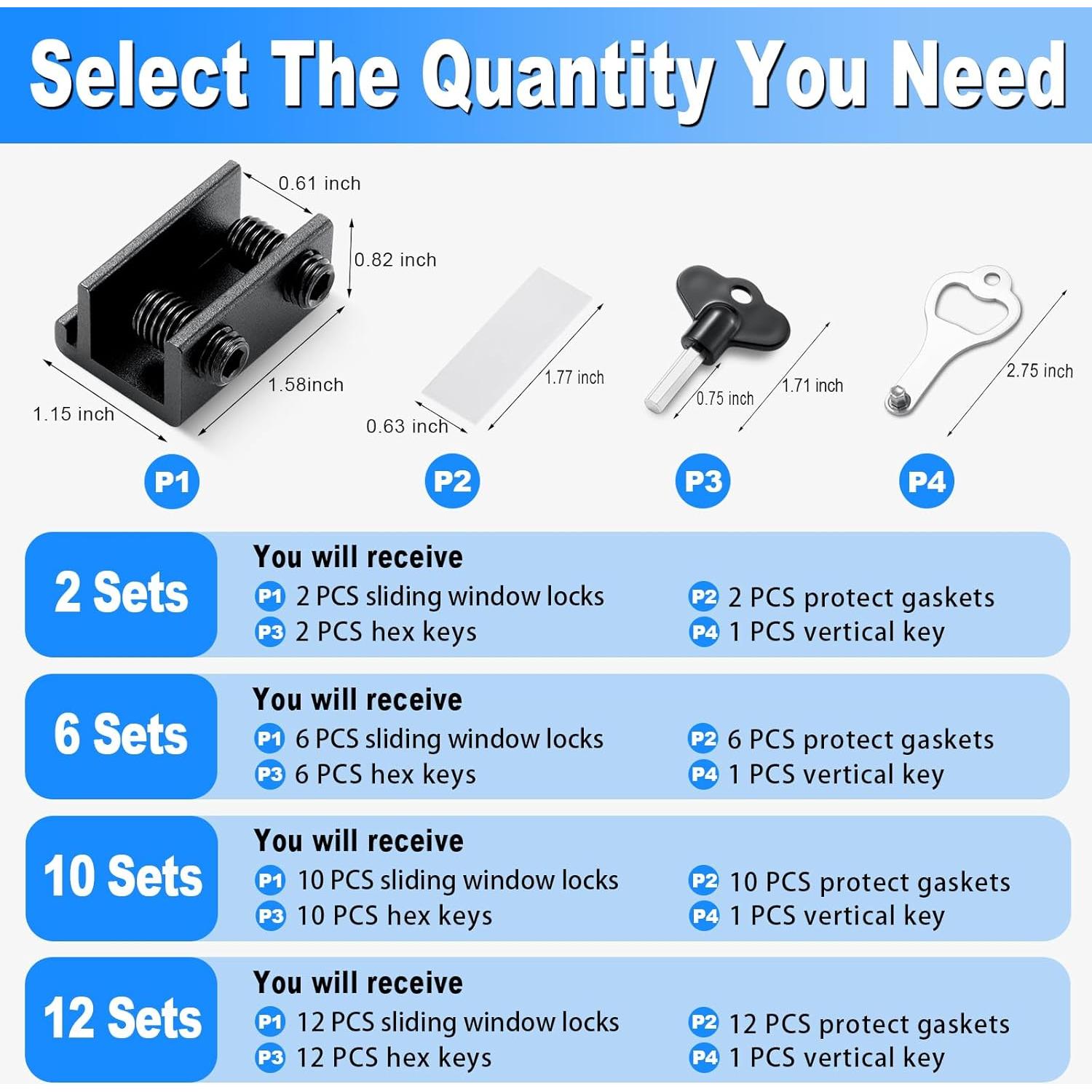 Bloqueos de Ventana Deslizante HYIEOU - 6 Juegos, Seguridad Infantil