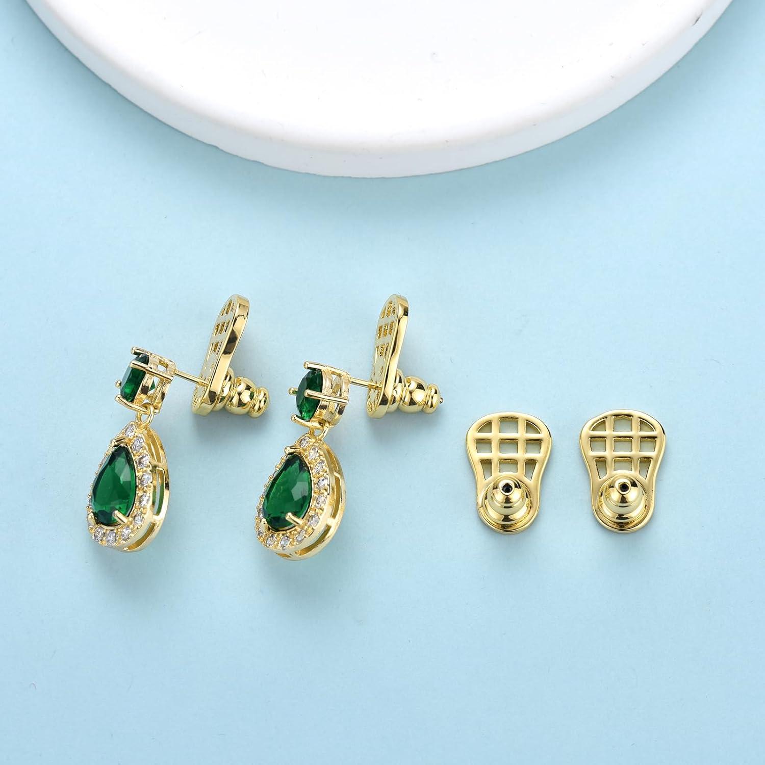 Respaldos Elevadores de Aretes JIACHARMED 4PCS Oro 18K