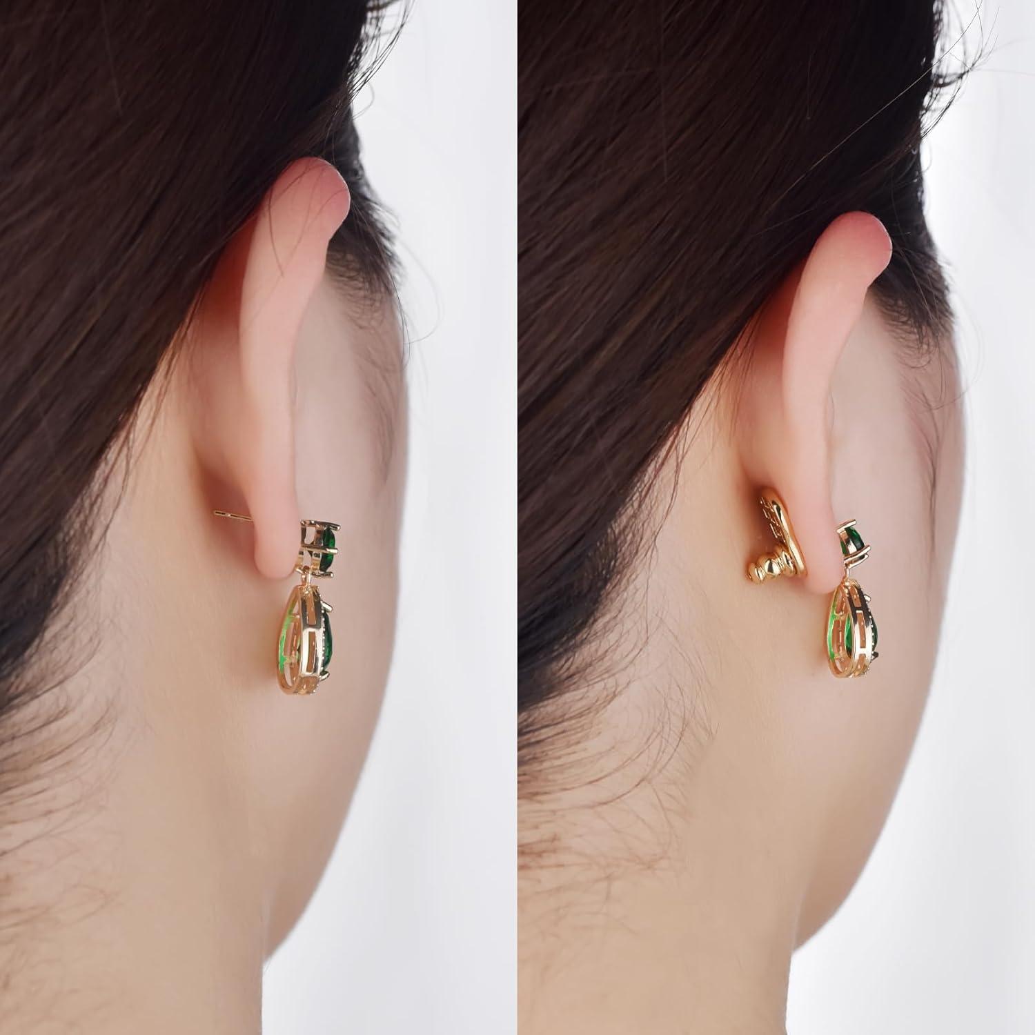 Respaldos Elevadores de Aretes JIACHARMED 4PCS Oro 18K