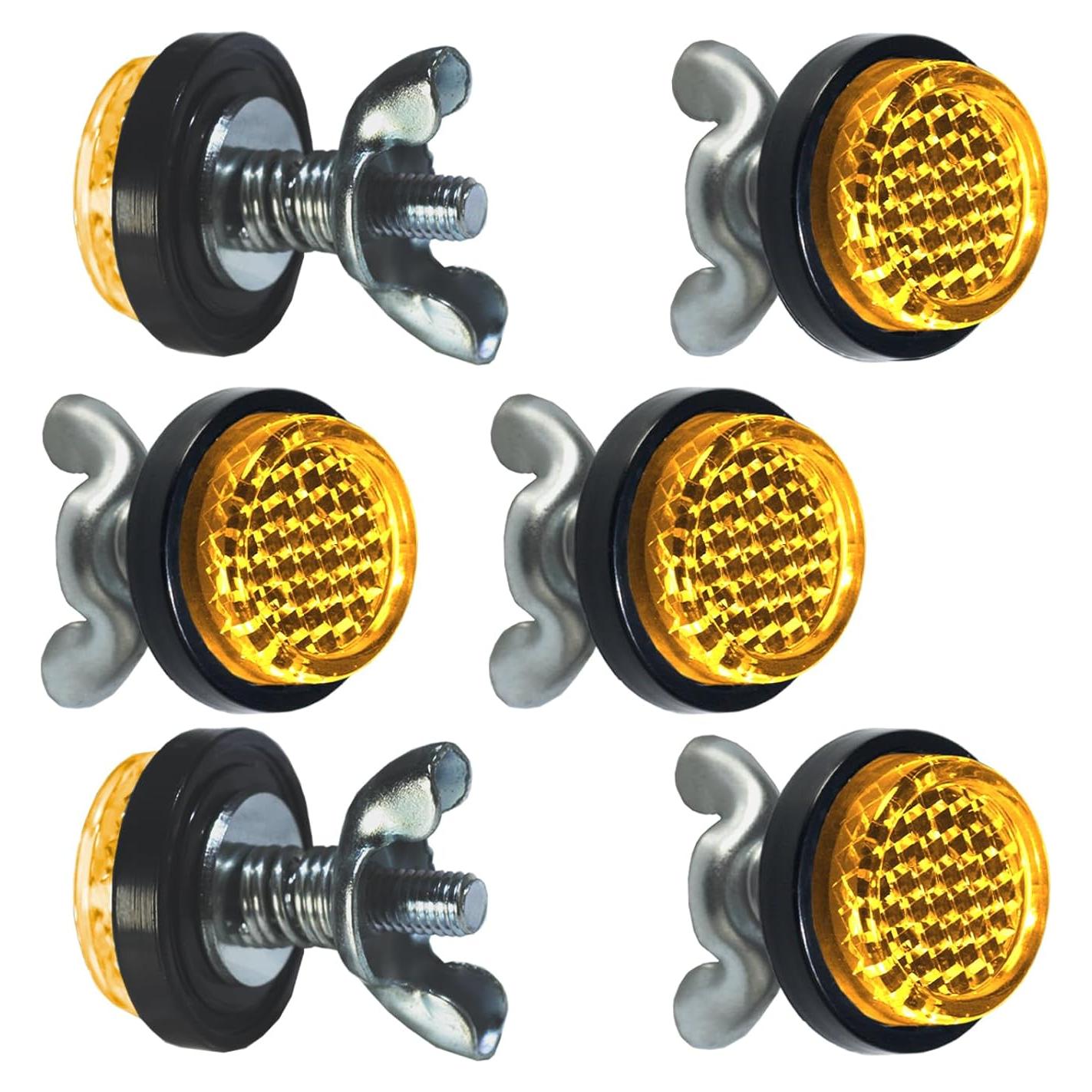 Reflectores Ámbar Mini LordandLand para Motocicleta y Bicicleta - 6 Piezas