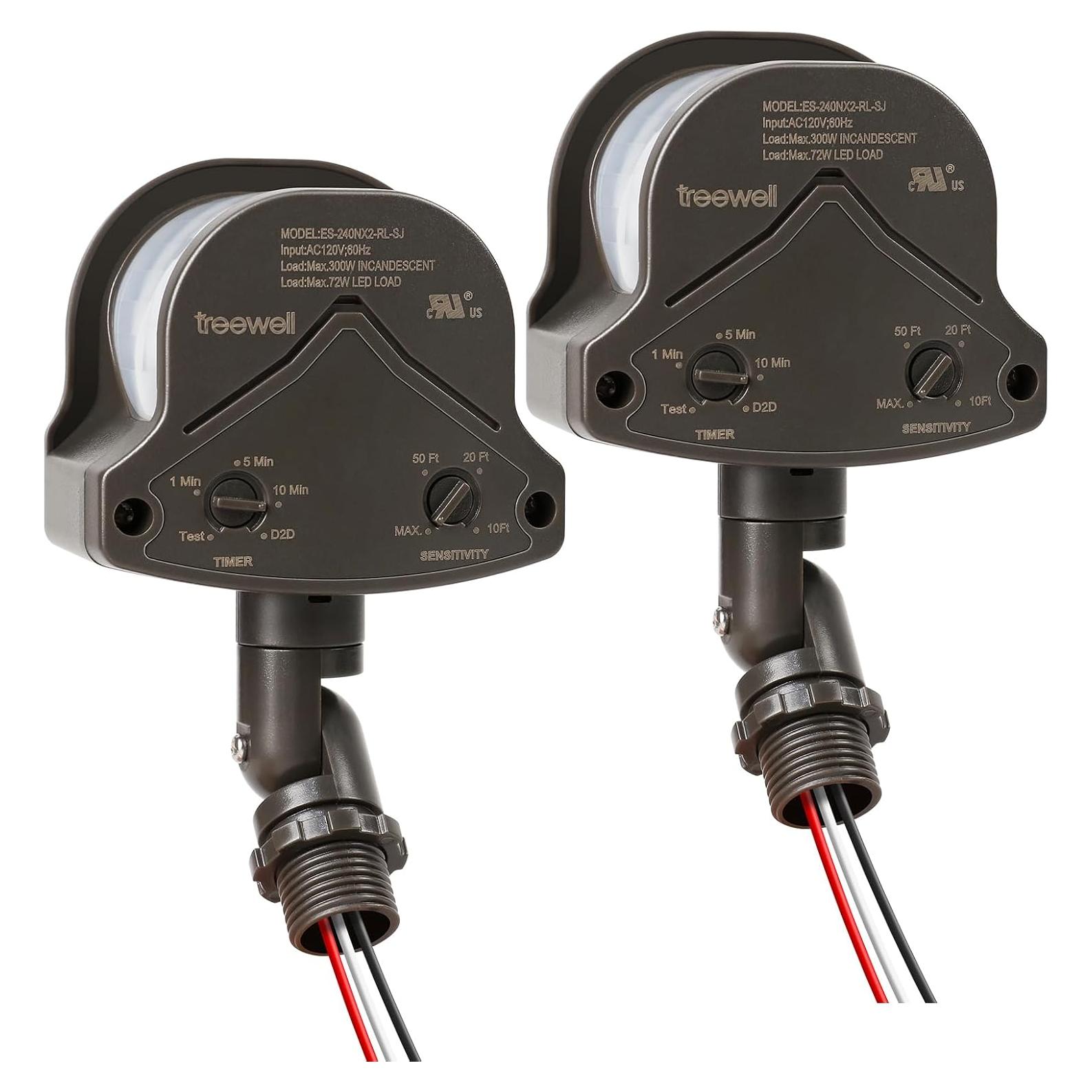 Sensor de Movimiento Treewell TMD242A 240 Grados 18m 2 Piezas