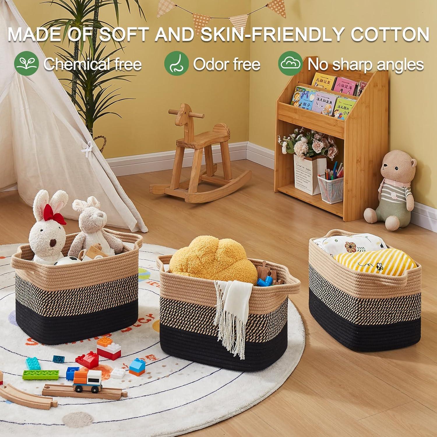 Canasta de Almacenamiento OIAHOMY 3 Piezas 33x25x22cm Algodón