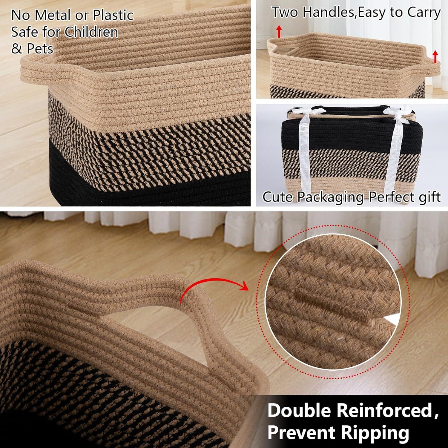 Canasta de Almacenamiento OIAHOMY 3 Piezas 33x25x22cm Algodón