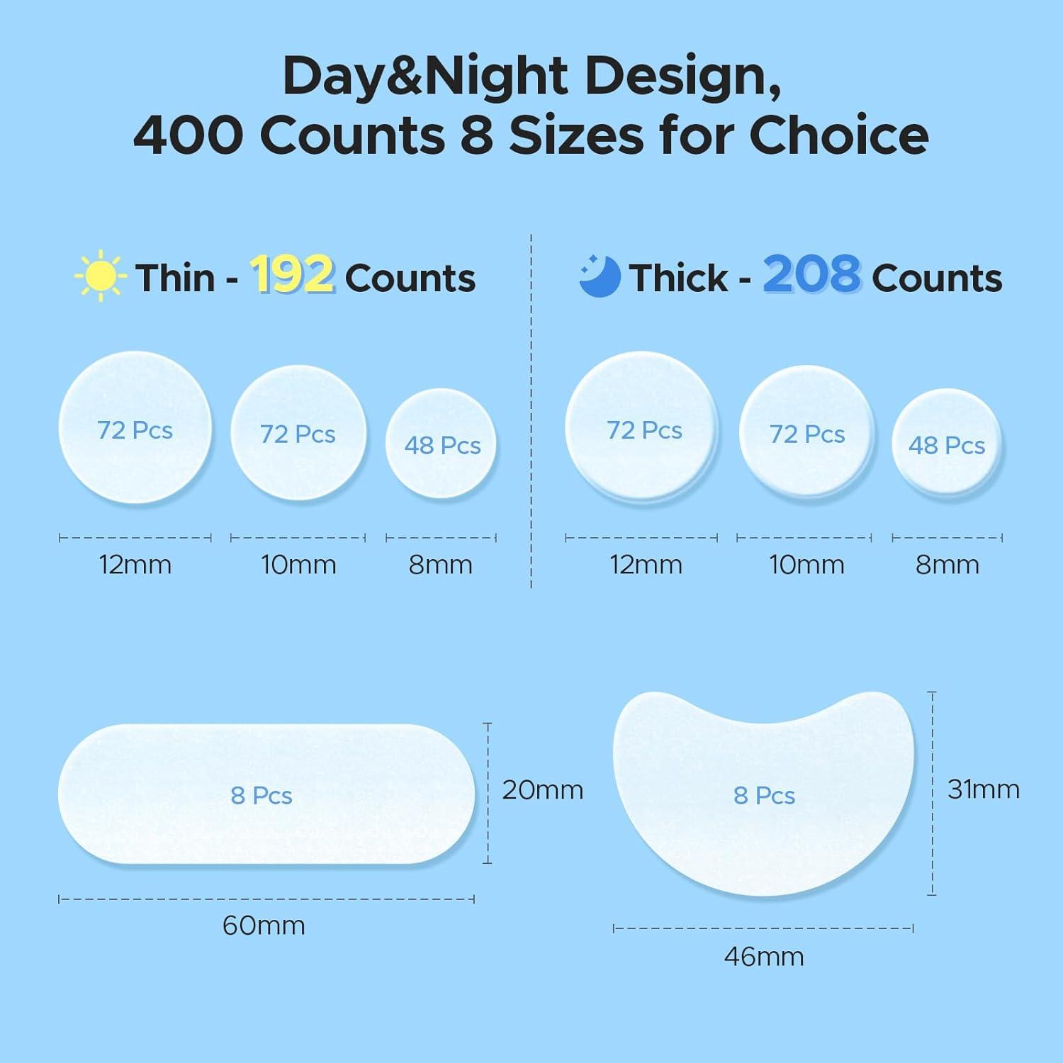 Parches para Granos LitBear - 400 Unidades, 5 Tamaños