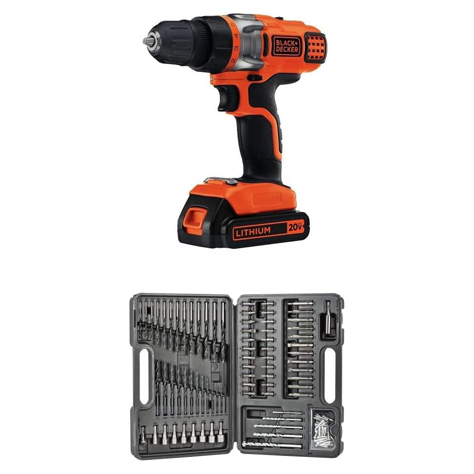 Taladro Inalámbrico BLACK+DECKER LDX220C 20V + 109 Accesorios
