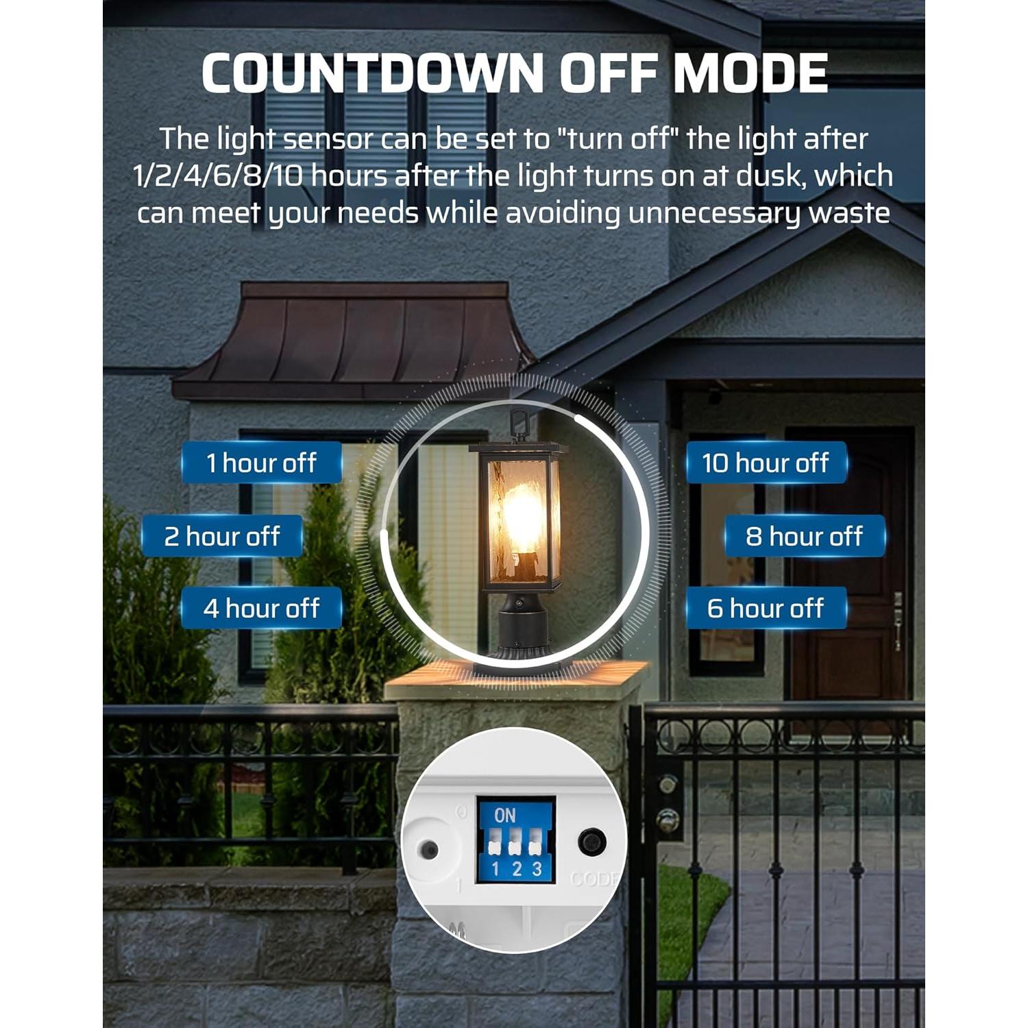 Toma de Sensor de Luz DEWENWILS E26/E27 Automática Crepúsculo