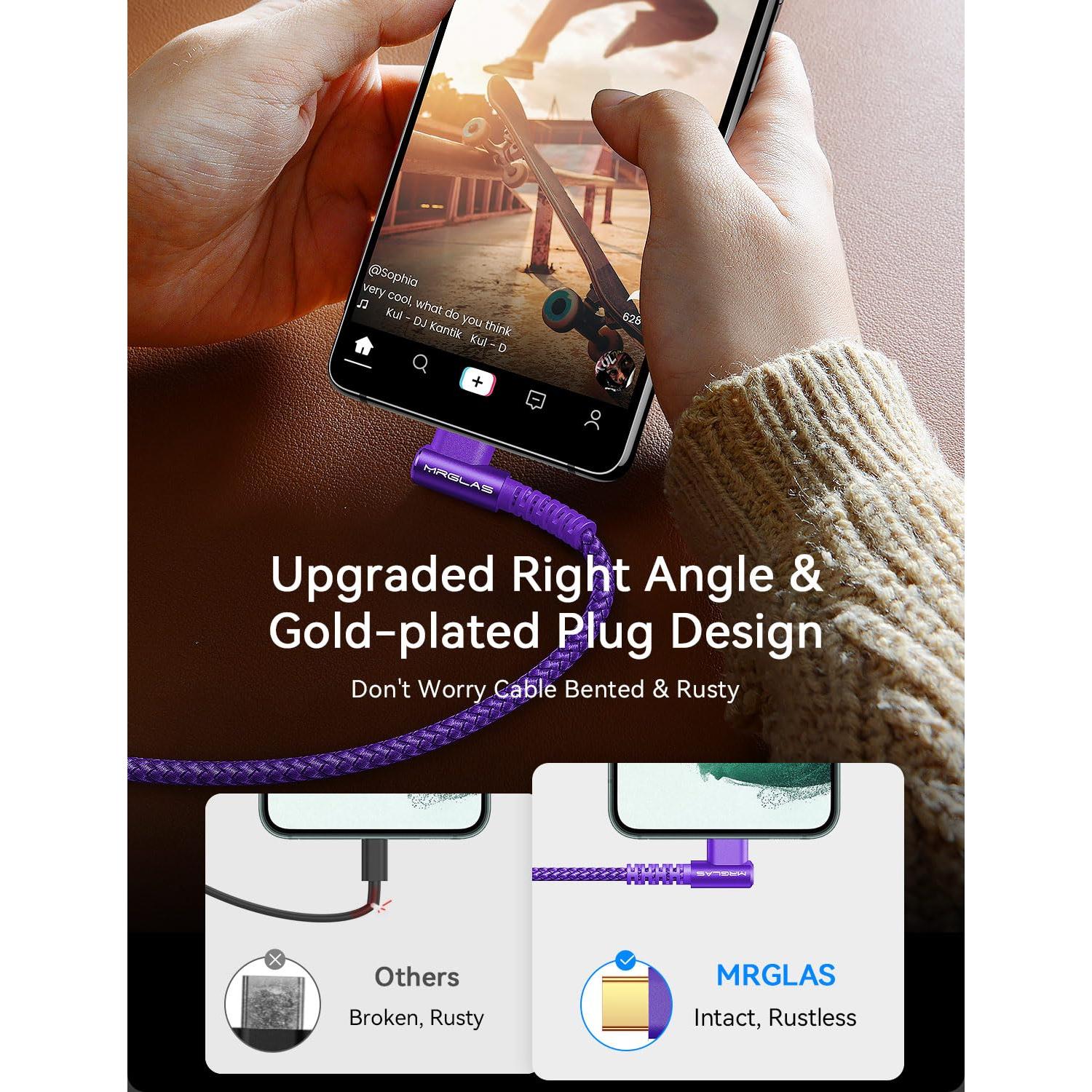 Cable USB A a USB C 3.2A MRGLAS 2-Pack 2.0m Trenzado Nylon