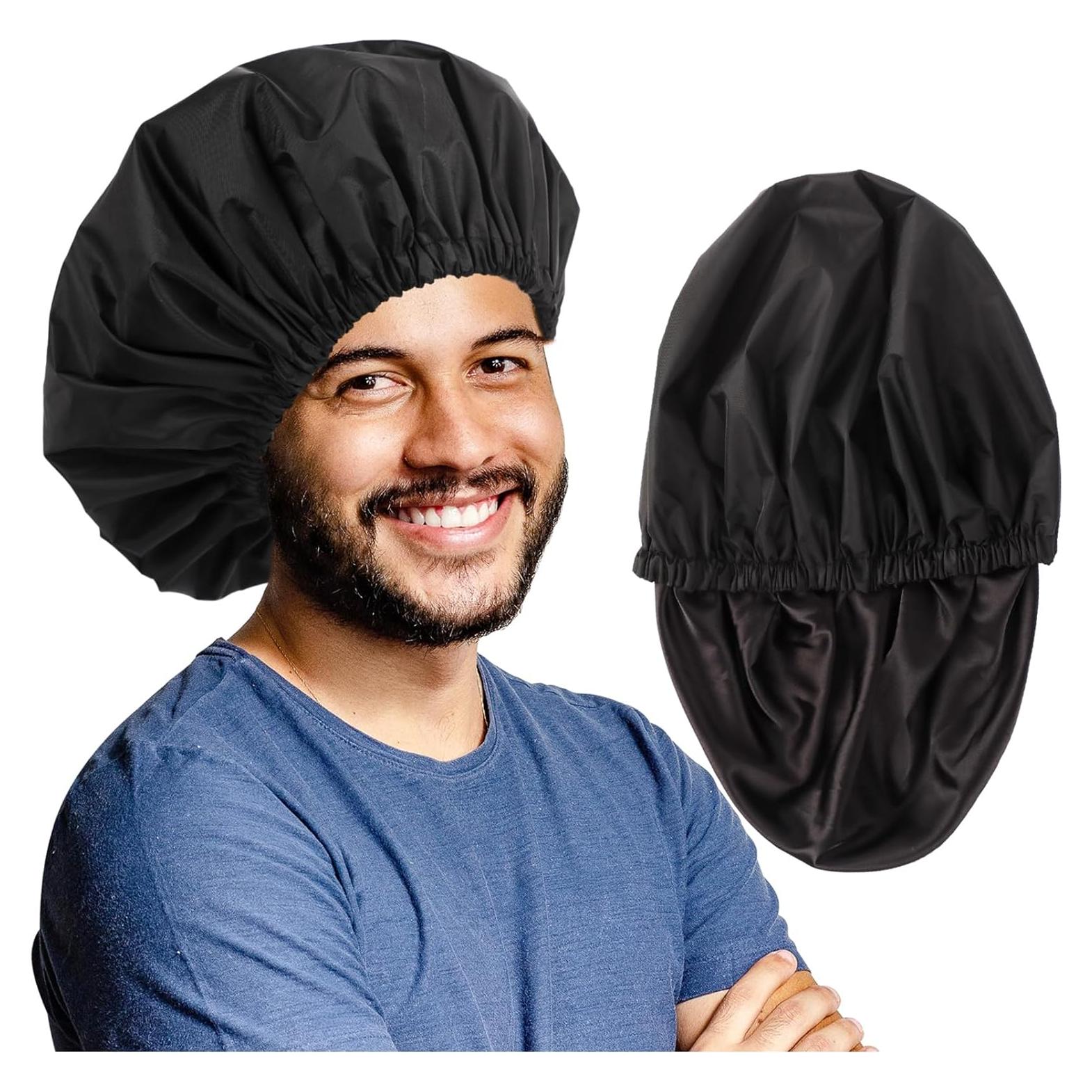 Gorro de Ducha Ajustable Himoswis Grande Impermeable Satén Negro