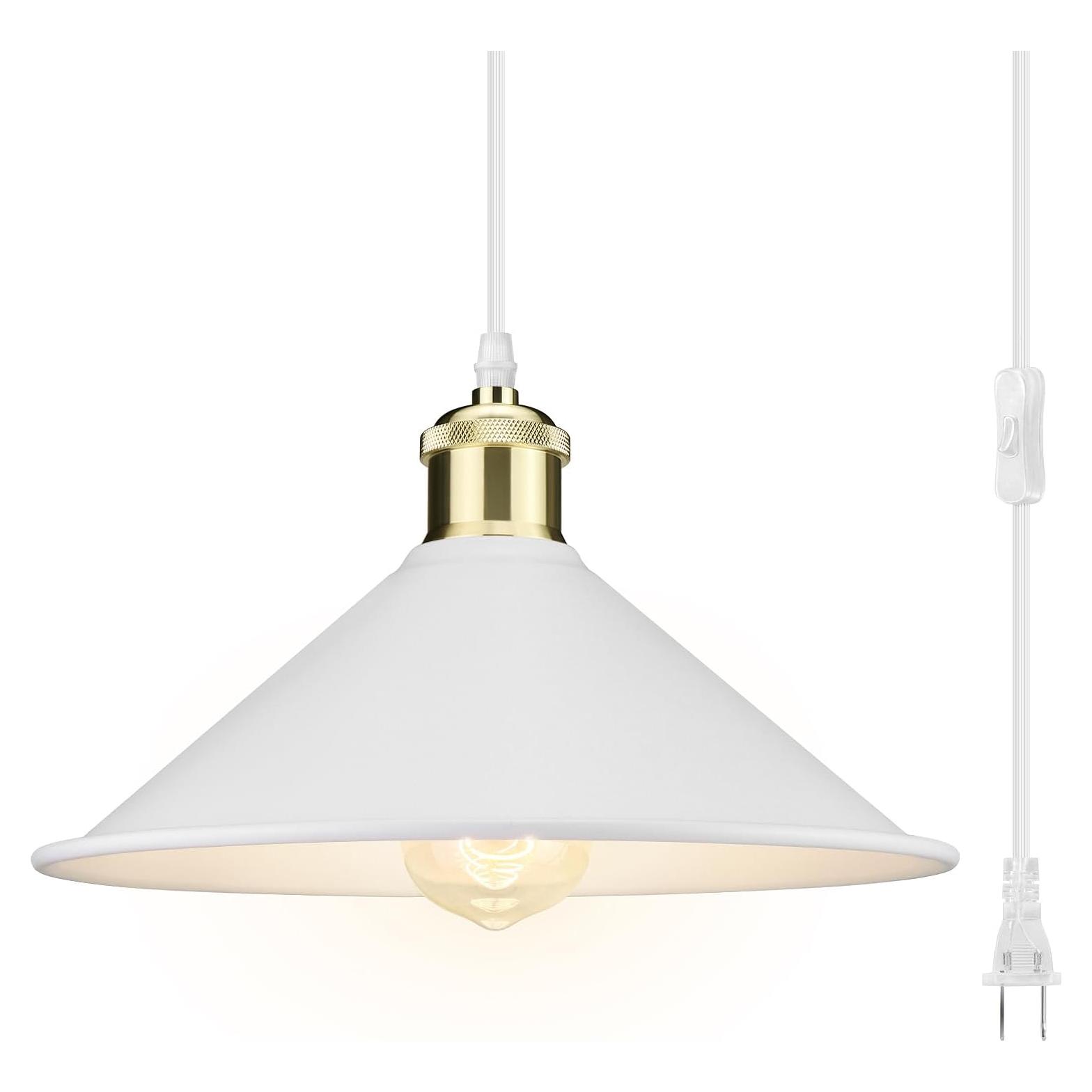 Luz Colgante Blanca Grande LYOOWNG con Enchufe 3.96m
