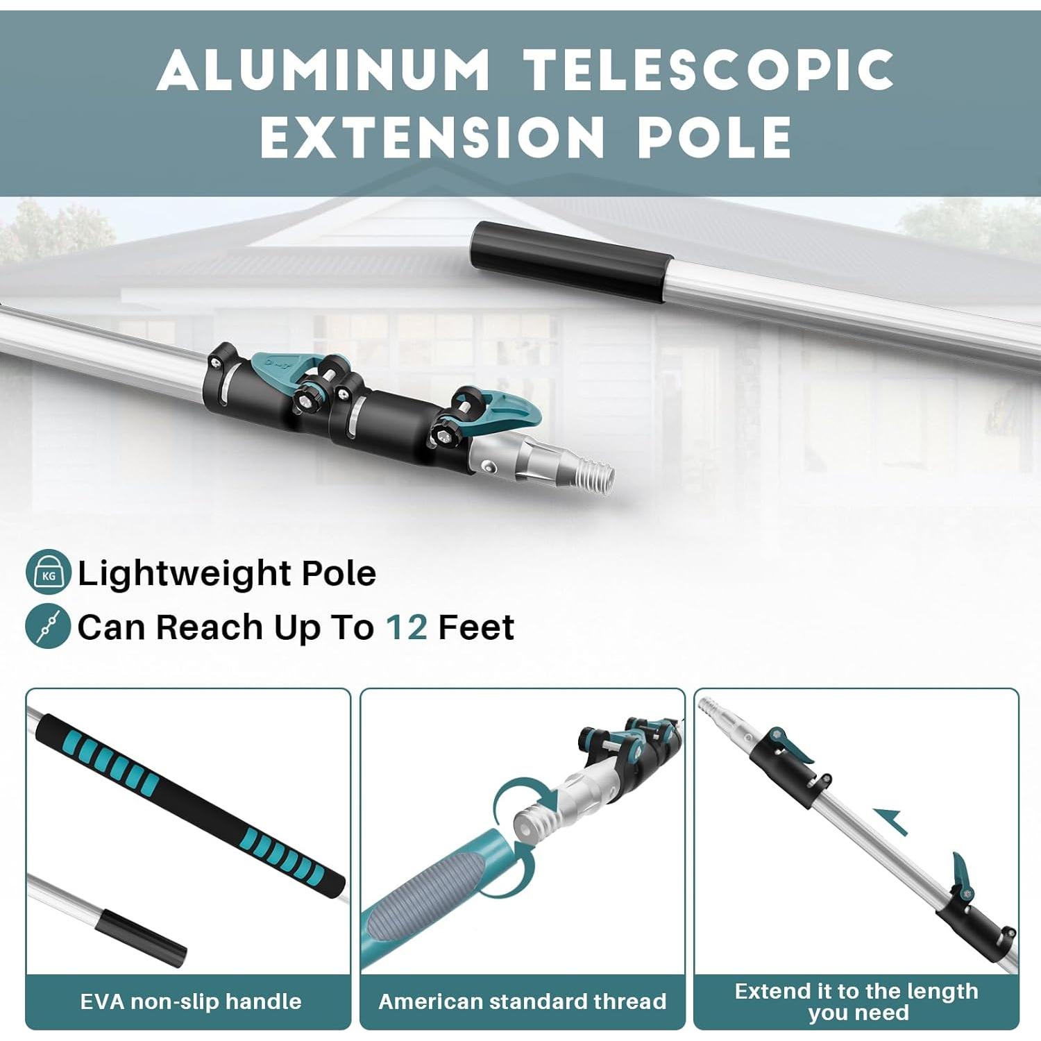 Kit de Limpieza TelesPro con Poste Extensible 3.7m y Duster