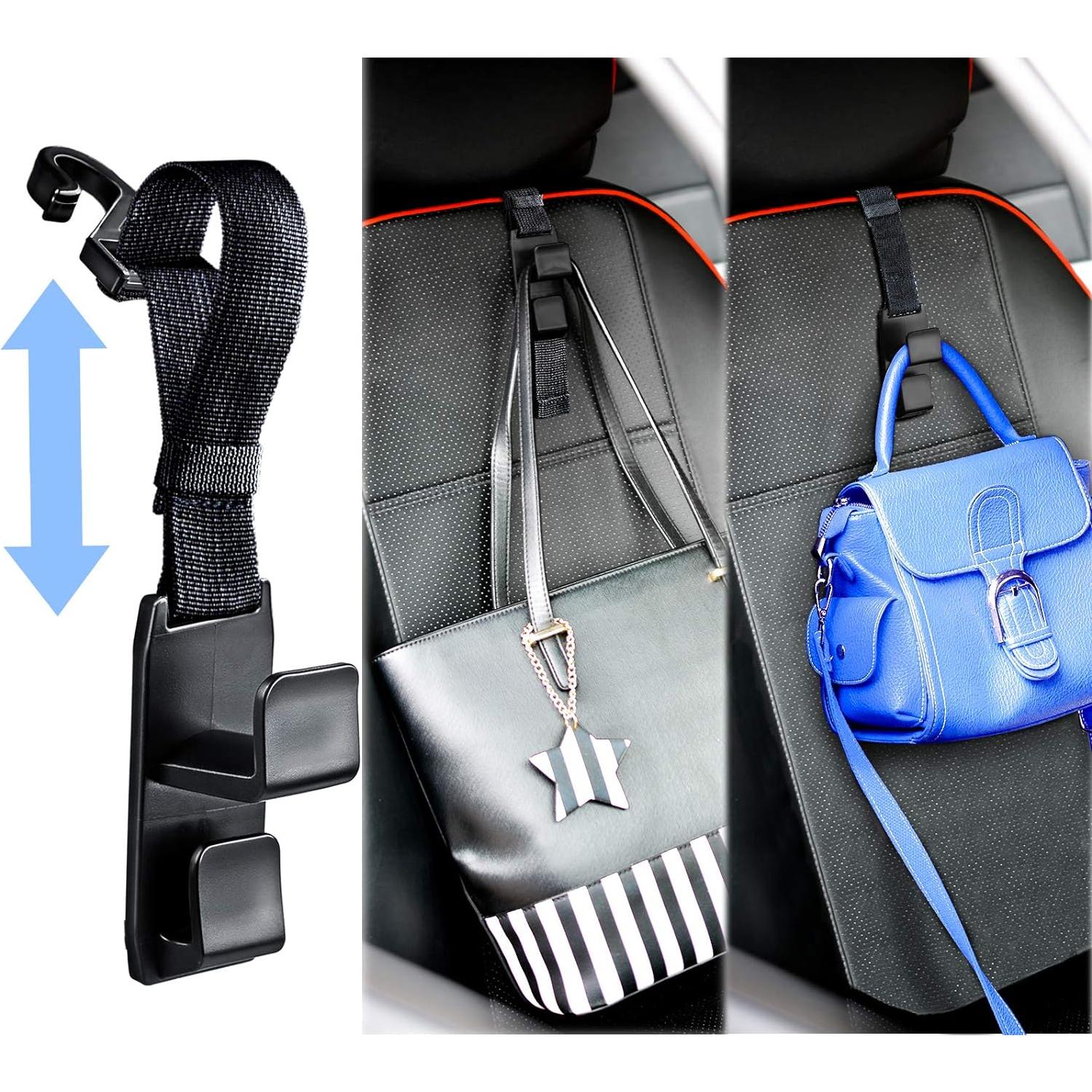 Ganchos para Reposacabezas Magic Hanger Heroway - 4 Piezas Negro Mate