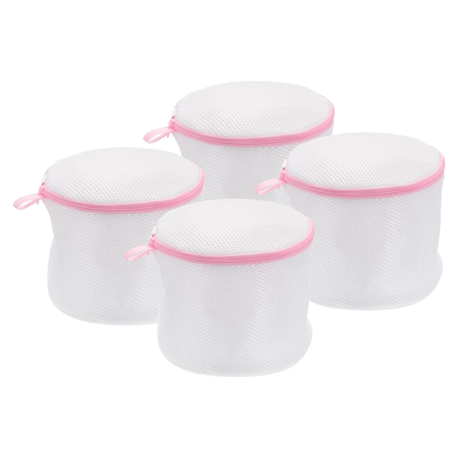 Bolsas de Lavado uxcell 4 Piezas 16x17 cm Malla Rosa