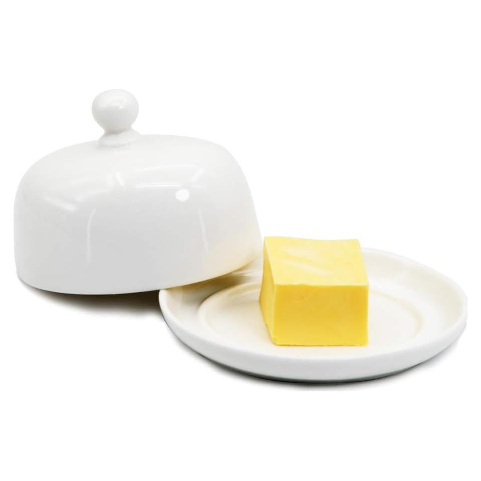 Plato Ovalado para Mantequilla NAGU de Porcelana con Tapa