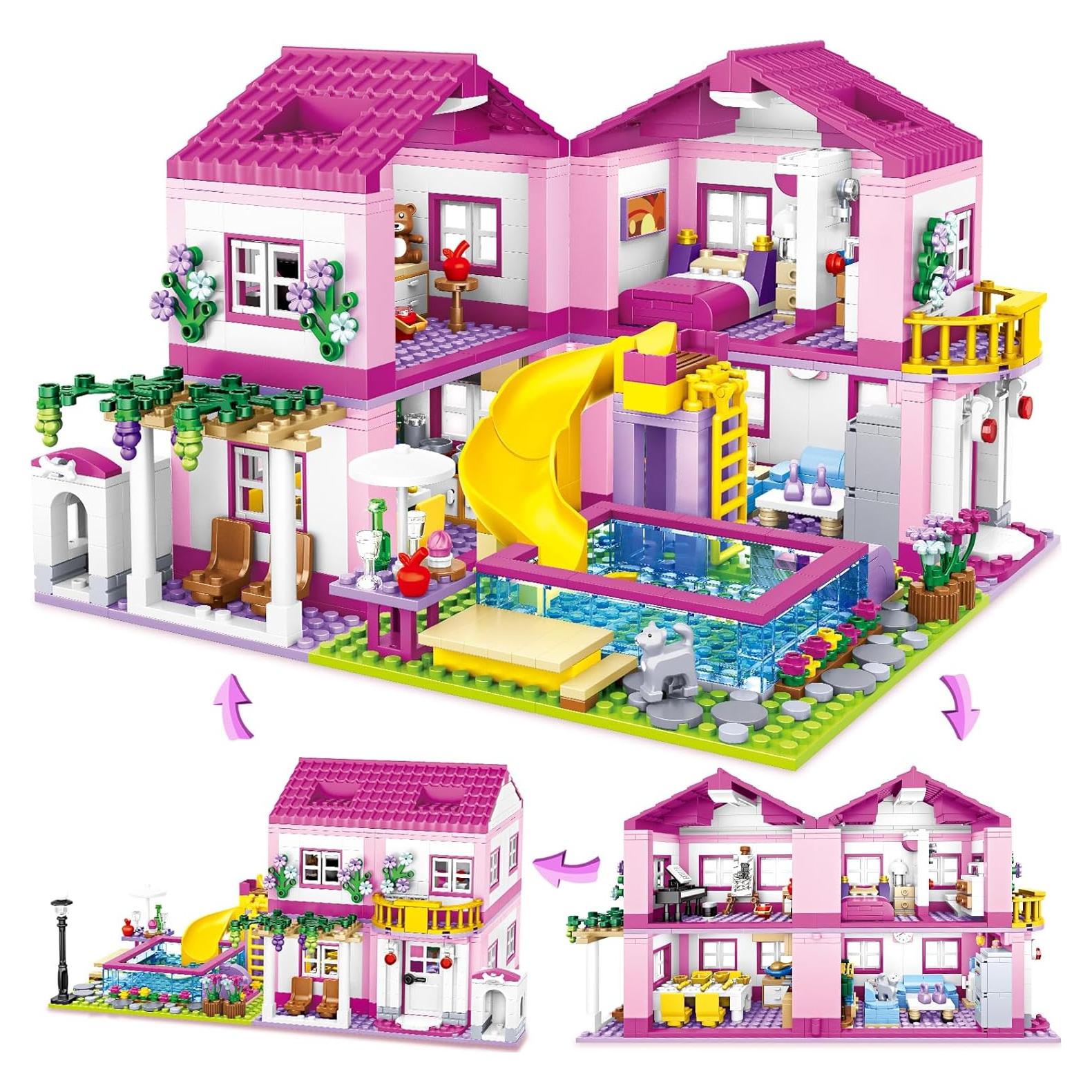 Conjunto de Construcción Villa de Verano Rosa Shantou 1018 PZS