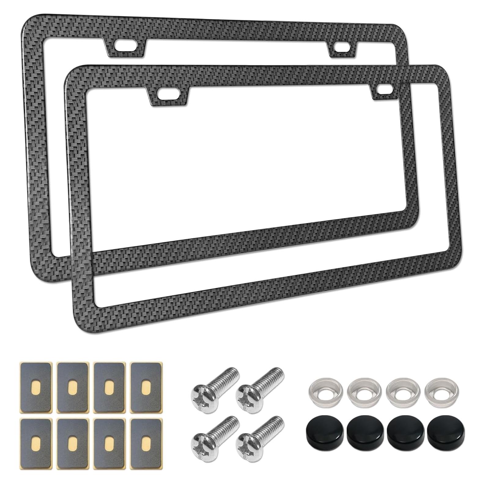 Marcos de Placas de Licencia Aootf Fibra de Carbono - 2 Piezas